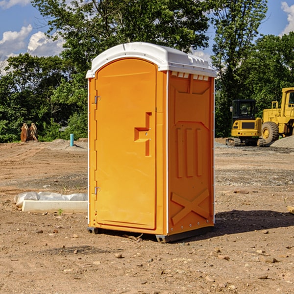 how often are the portable restrooms cleaned and serviced during a rental period in West Poland Maine